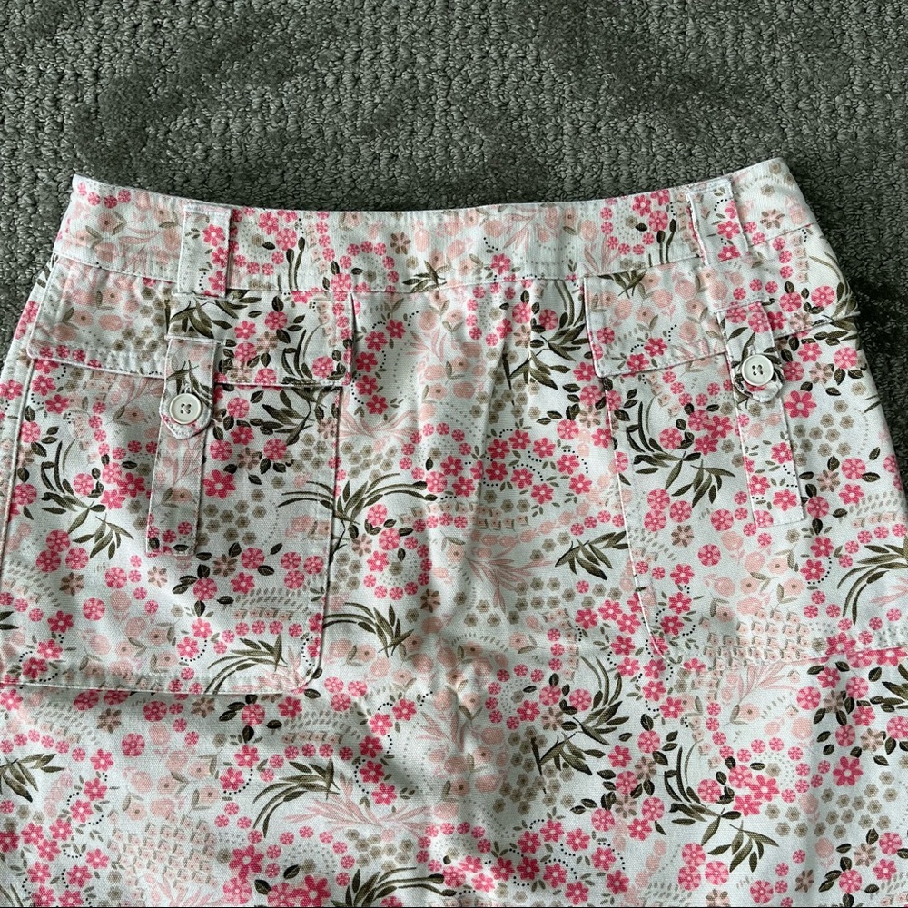 NWOT Women's 90s Y2K LOFT Floral Mini Skirt size 4 Petite 100% Cotton - Picture 5 of 6
